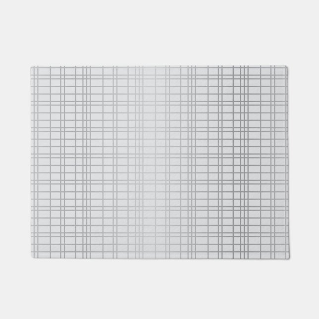 Grey, modern, simple, cool, trendy grid lines doormat (Front)