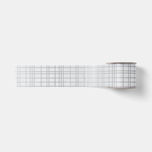 Grey, modern, simple, cool, trendy grid lines satin ribbon