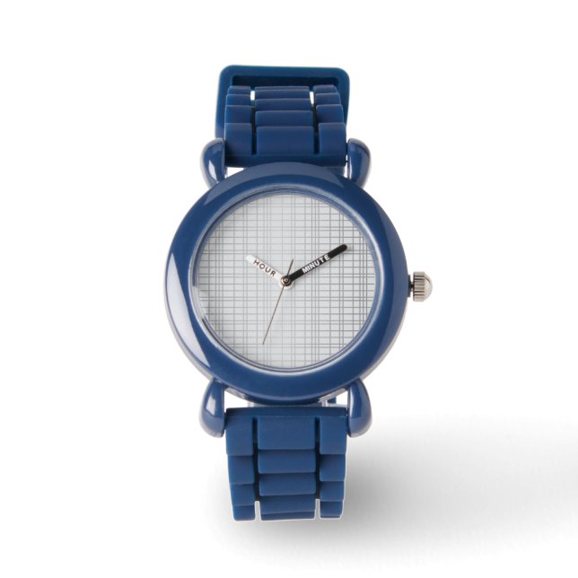 Grey, modern, simple, cool, trendy grid lines watch (Front)