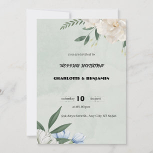 Grey modern wedding invitation