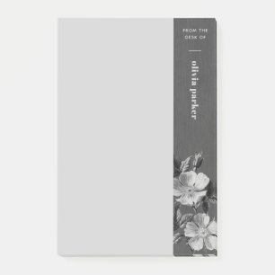 Grey Monochromatic Blooms Floral Notes