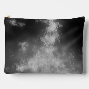 Grey Monochrome Night Sky Accessory Pouch