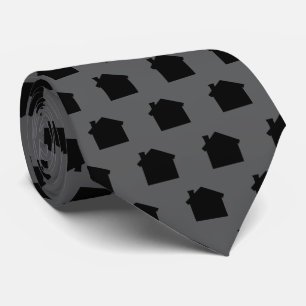 Grey Monogram Contractor Architect Real Estate Tie