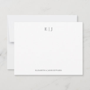 Grey Monogram Couple Initials Personalised Card