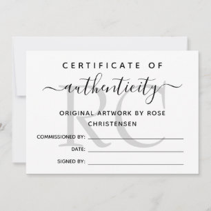 Grey Monogram Larger Certificate of Authenticity