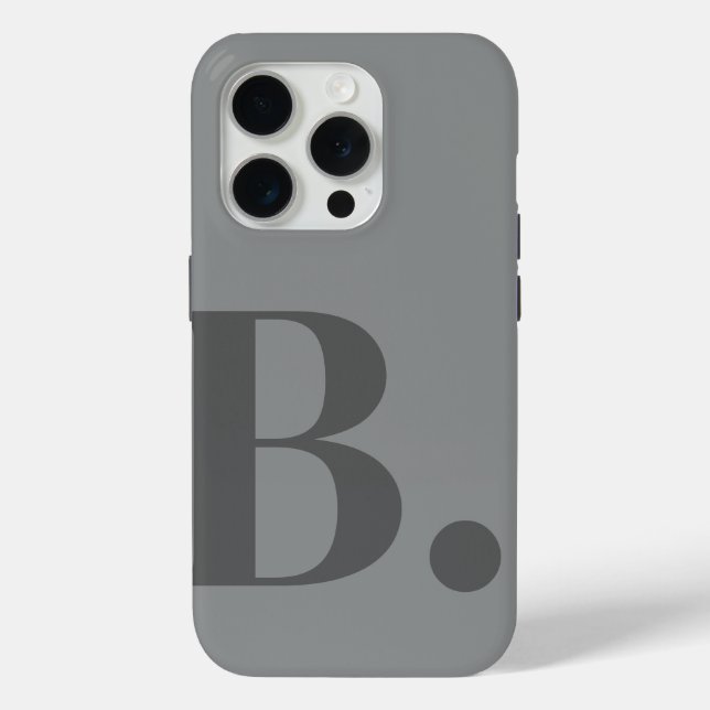 Grey Monogram Letter Simple Colour Minimalist Styl Case-Mate iPhone Case (Back)