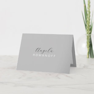 Grey Monogram Modern Minimalist Feminine Note Card