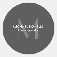 Grey Monogram Modern Minimalist Template