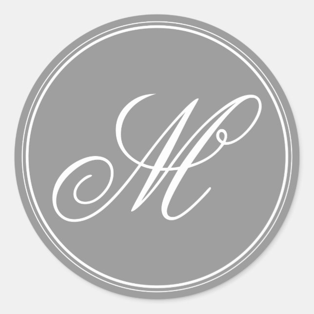 Grey Monogram Stickers (Front)