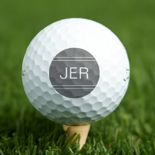 Grey Monogrammed Initial Masculine Classy Classic Golf Balls