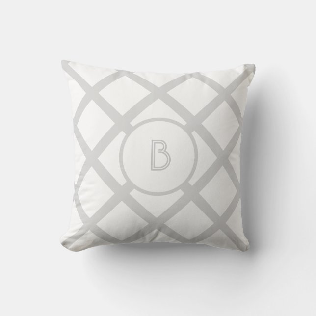 Grey Monogrammed Pillows (Front)