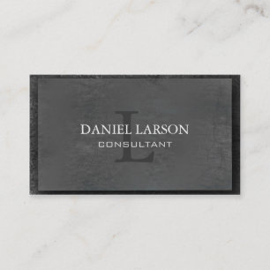 Grey Monogrammed Raised Business Card