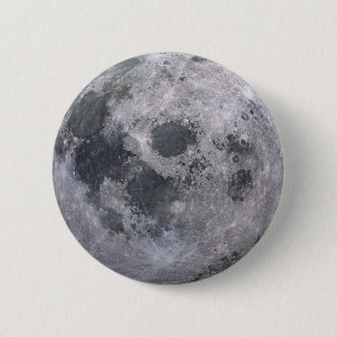 Grey moon photo 6 cm round badge