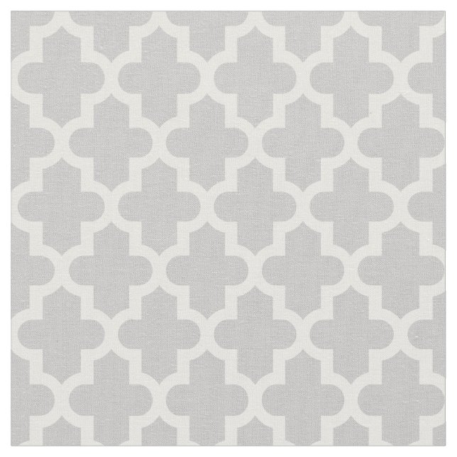 Grey Moroccan Print Fabric (Close Up)