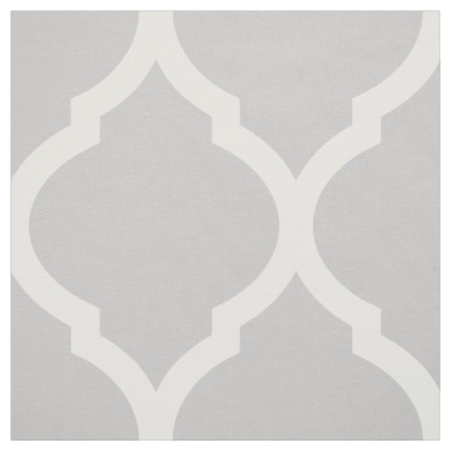 Grey Moroccan Quatrefoil Large Scale Fabric (Swatch)