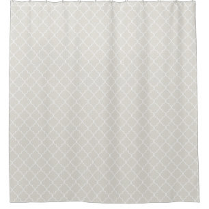 Grey Moroccan Quatrefoil Pattern Shower Curtain
