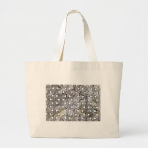 Grey mosaic large tote bag