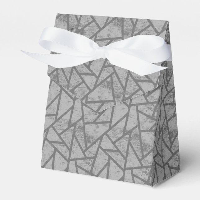 Grey mosaic pattern favour box (Front Side)