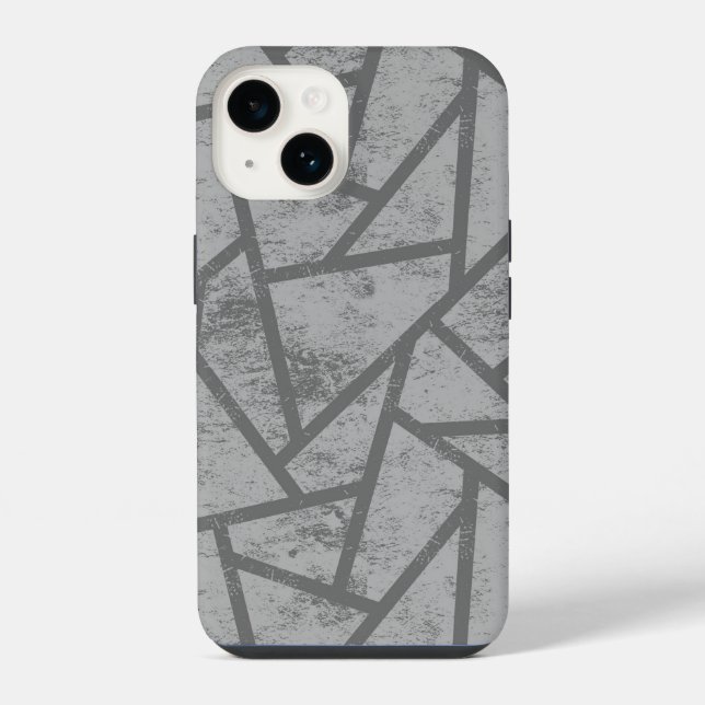 Grey mosaic pattern  iPhone case (Back)