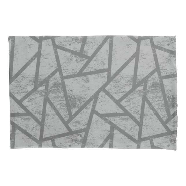 Grey mosaic pattern pillowcase (Front)