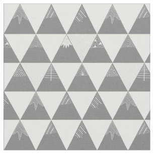 grey mountain triangles fabric