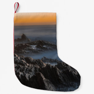 GREY MOUNTAINS WITH CLOUDS SMALL CHRISTMAS STOCKING