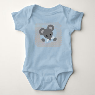 Grey Mouse Burst Baby Bodysuit