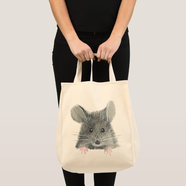 Grey Mouse Tote Bag (Front (Product))