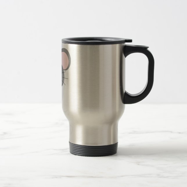 Grey mouse travel mug (Right)
