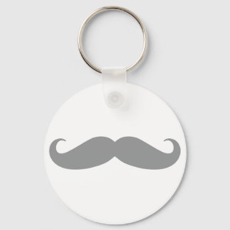 Grey Moustache Pattern Key Ring