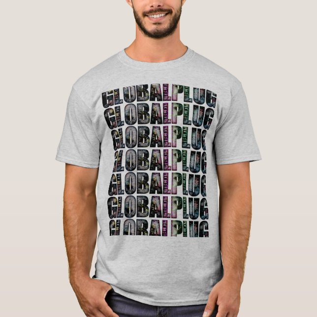 Grey Multi colour globalplug Tshirt (Front)