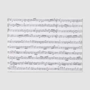 Grey Musical Score Tissue Paper