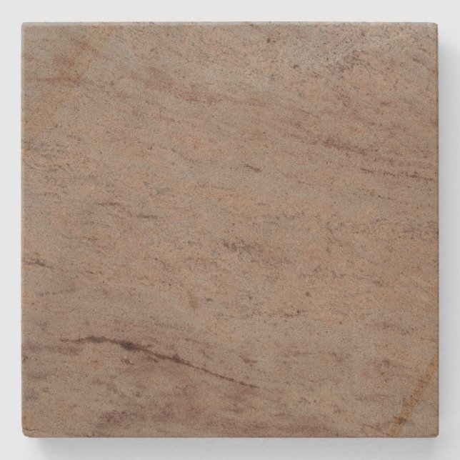 Grey n Pink Marbled Spotted Square Stone Coaster (Front)
