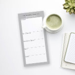 Grey n White Minimal Simple Grocery Shopping List Magnetic Notepad<br><div class="desc">Write your grocery list on this magnetic note pad for an easy way to plan your route through the store while shopping. The magnetic back sticks on your fridge, metal pantry door or whiteboard command centre. The simple, modern layout in calming grey, black and white with sans serif fonts will...</div>