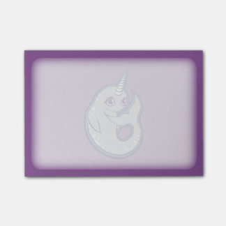 Grey Narwhal Whale With Spots Ink Drawing Design Post-it Notes
