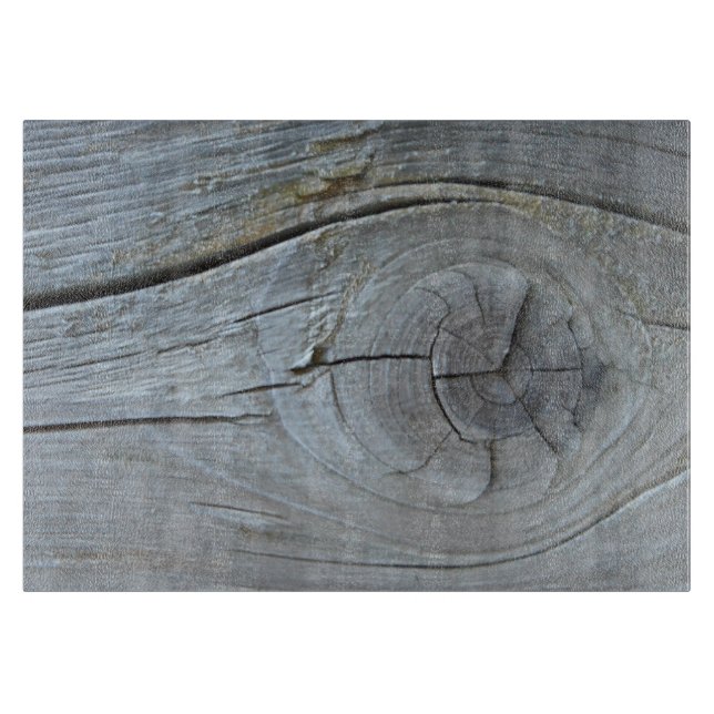 Grey Natural Driftwood Wood Texture Cutting Board (Front)