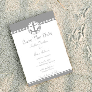 Grey Nautical Anchor Save The Date