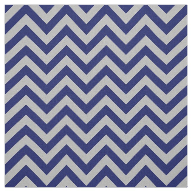 Grey Navy Blue LG Chevron ZigZag Pattern 12I Fabric (Swatch)