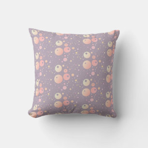 Grey neutral pink dots pattern  cushion