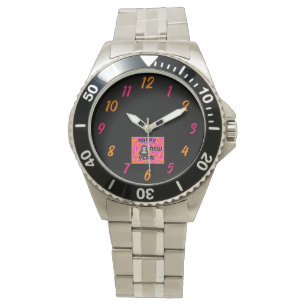 Grey New Year Wishes Men's Stainless Steel Watch