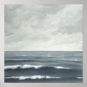 Grey Ocean Waves Fine Art Print