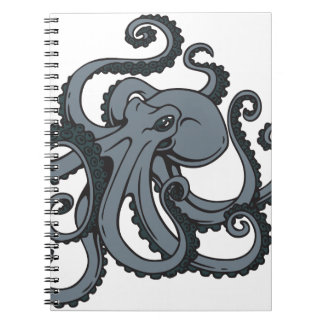 Grey Octopus Spiral Notebook