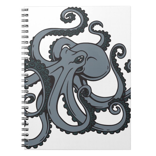Grey Octopus Spiral Notebook (Front)