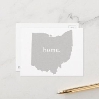 Grey Ohio Shaped Home Grey Buckeye State Ohioan Postcard