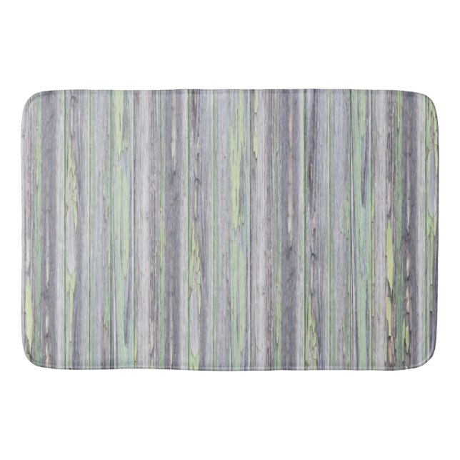 grey old rustic wood  bath mat (Front)