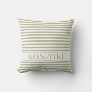 Grey Olive and White Stripes Outdoor Decor. Custom Cushion