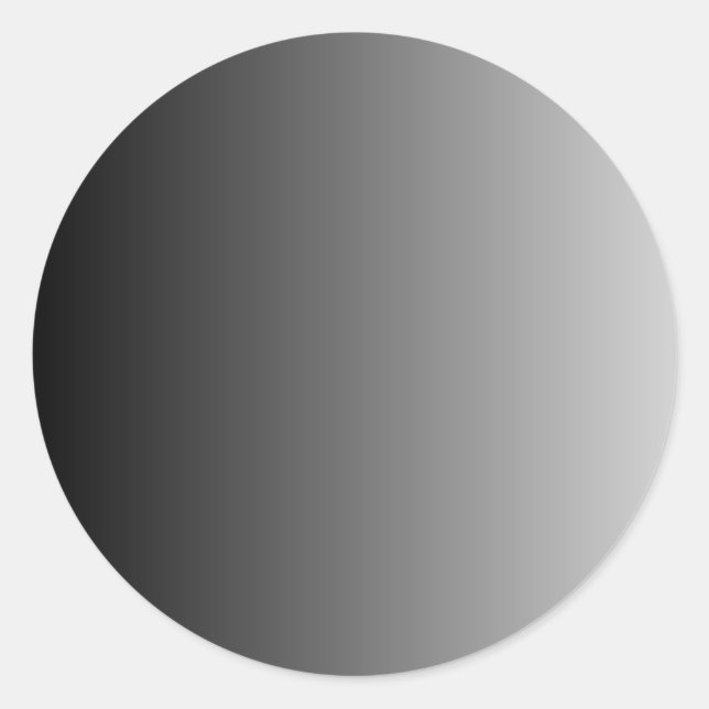 Grey Ombre Blank Classic Round Sticker (Front)