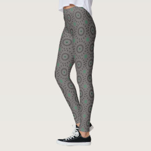 Grey on Grey Circles Pattern Lovely Leggings