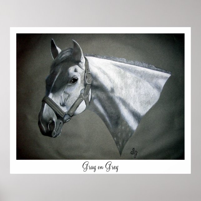 Grey on Grey Equine Art Print (Front)