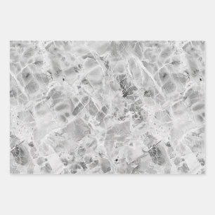 Grey Opulent Marble Whirl Wrapping Paper Sheets